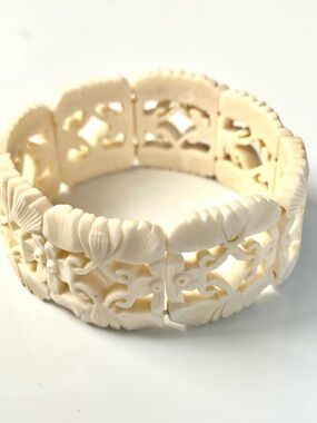 Vintage Chinese Ox Bone Bracelet